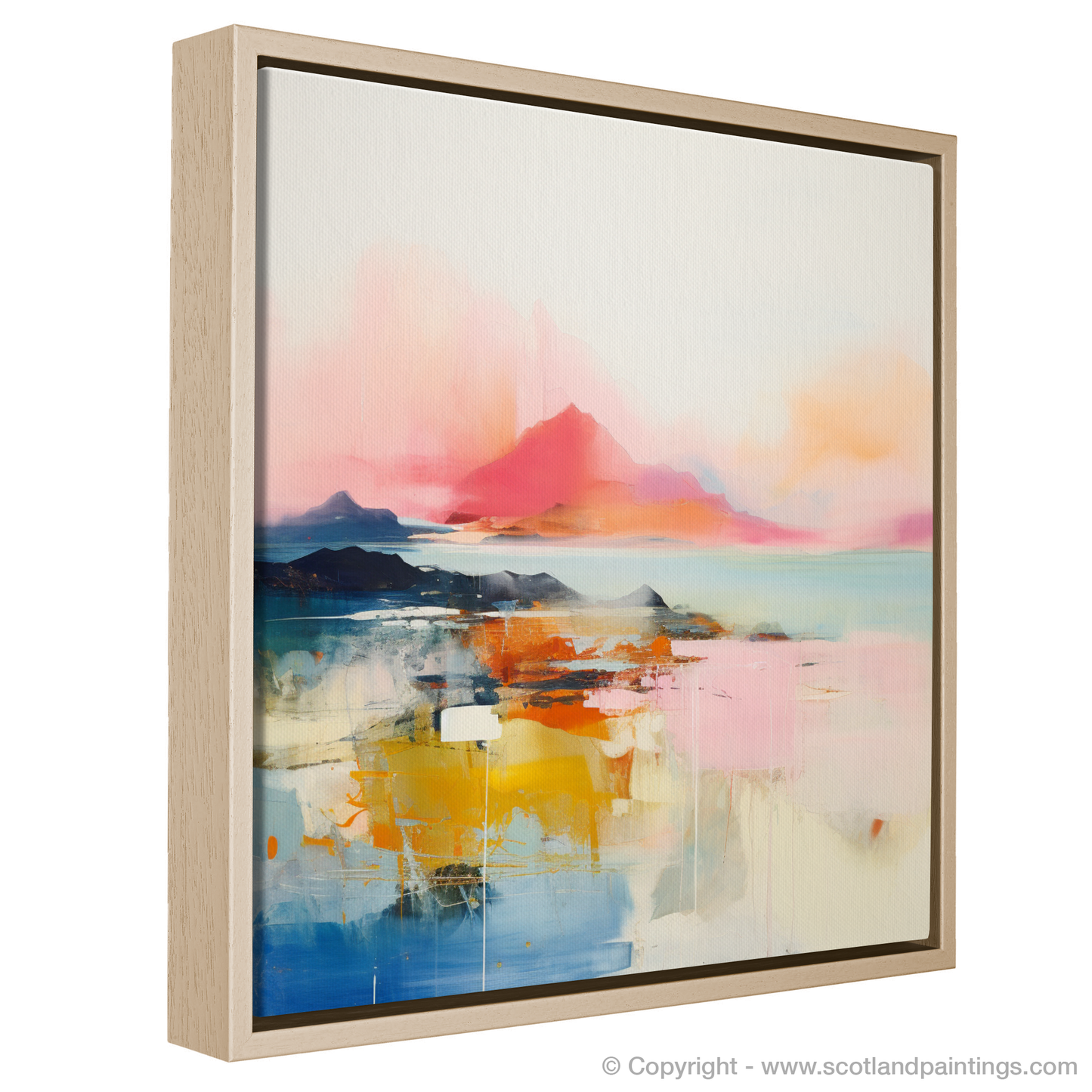 Painting and Art Print of Isle of Rum, Inner Hebrides in summer entitled "Summer Embrace: An Abstract Ode to Isle of Rum".