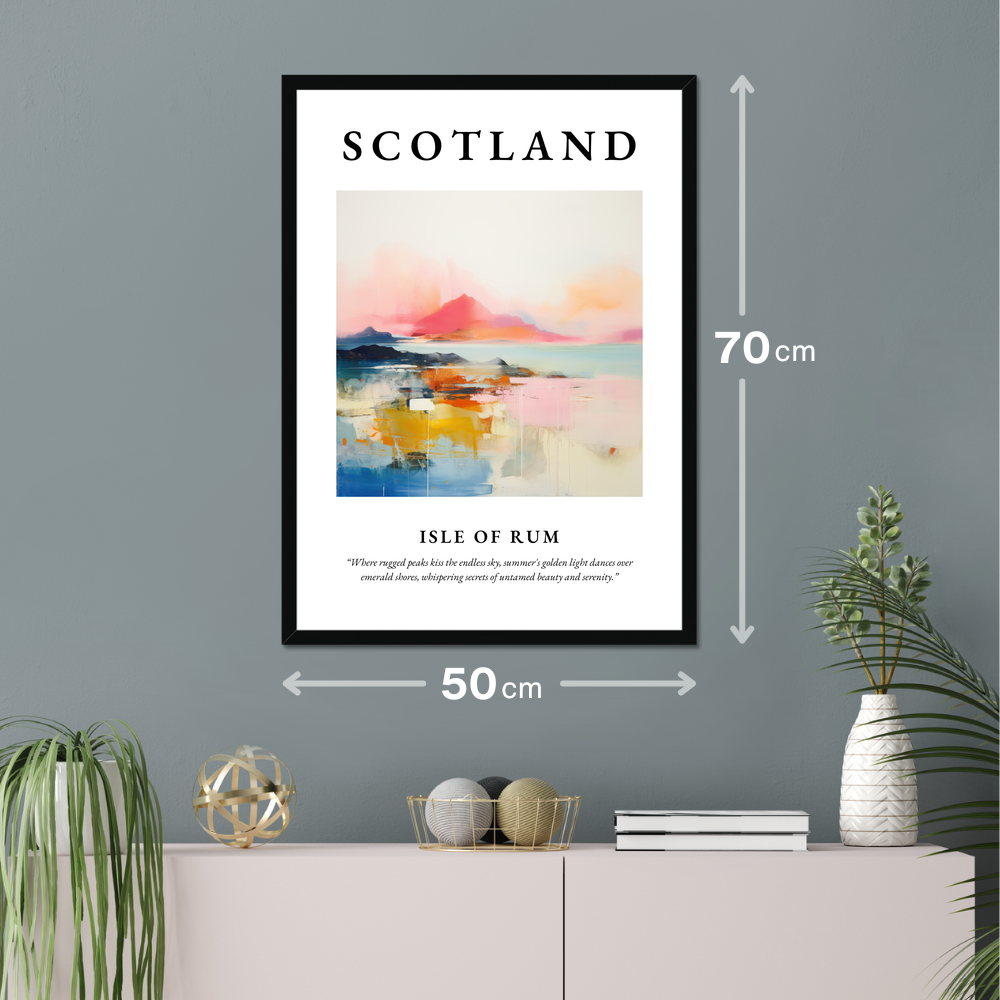 Poster of Isle of Rum hanging on a wall