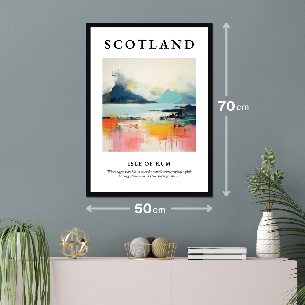 Poster of Isle of Rum hanging on a wall