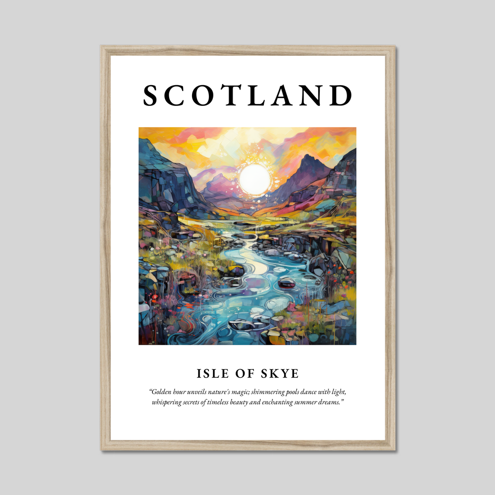 Poster in a natural frame with the word Scotland