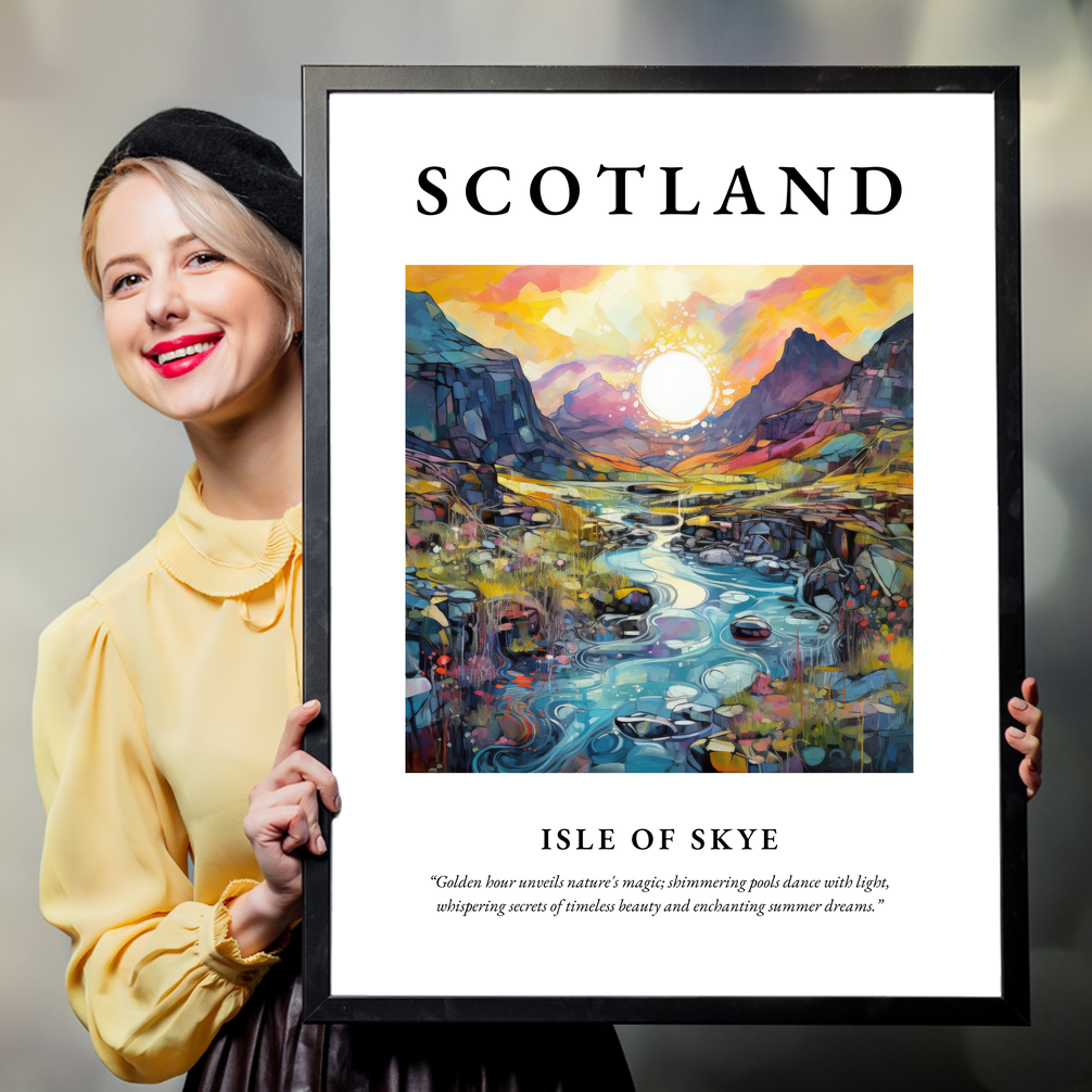 Person holding a poster of Isle of Skye