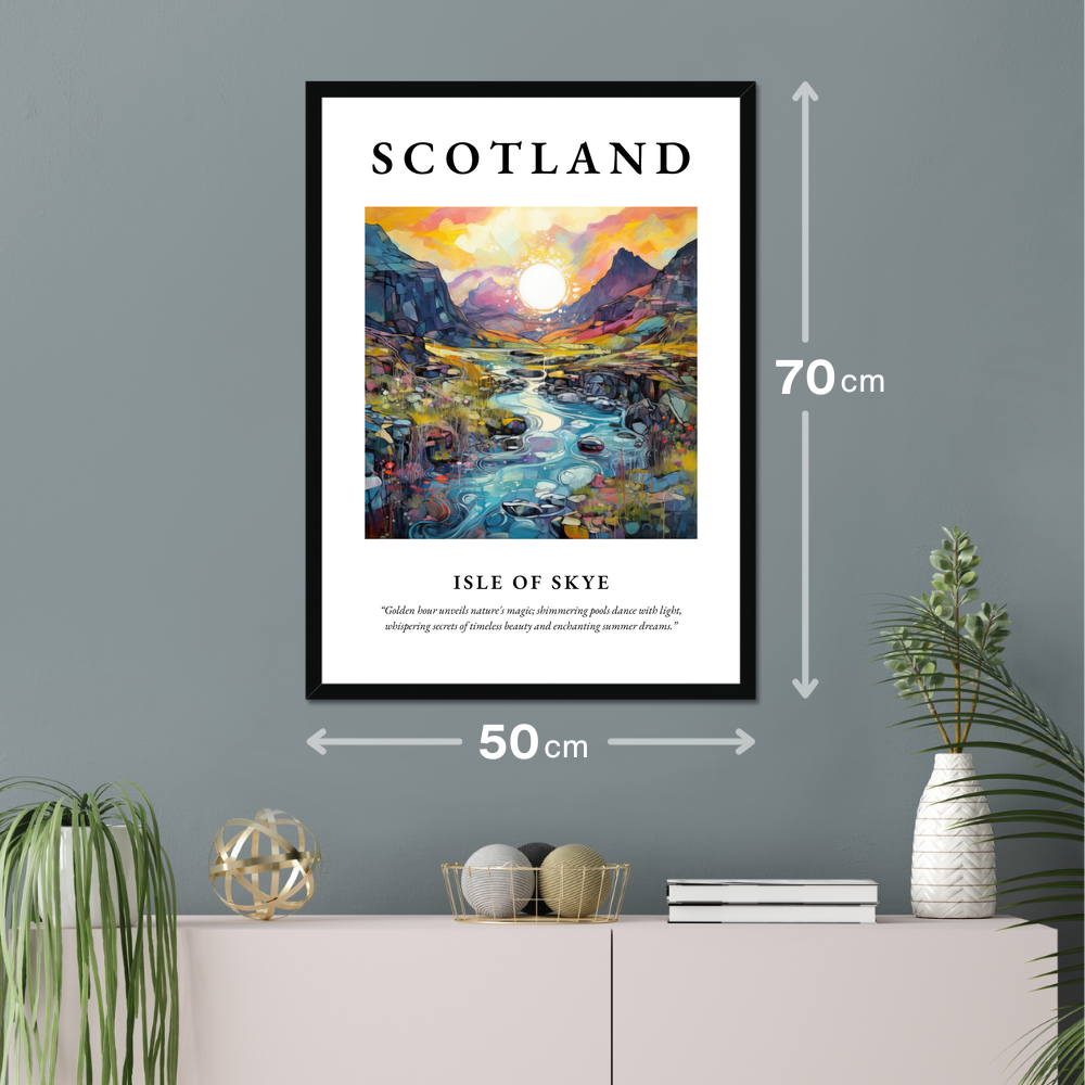 Poster of Isle of Skye hanging on a wall