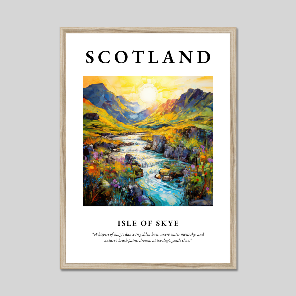 Poster in a natural frame with the word Scotland