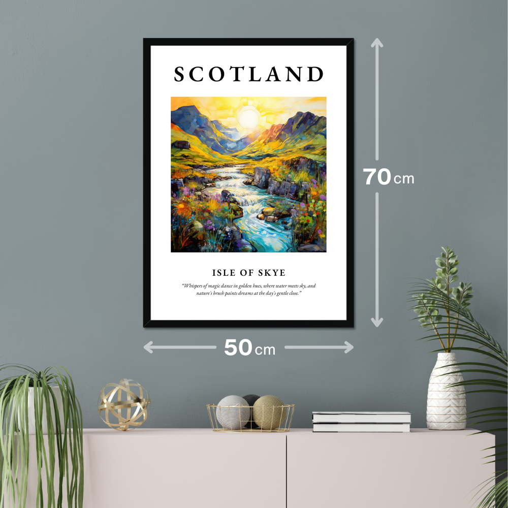 Poster of Isle of Skye hanging on a wall