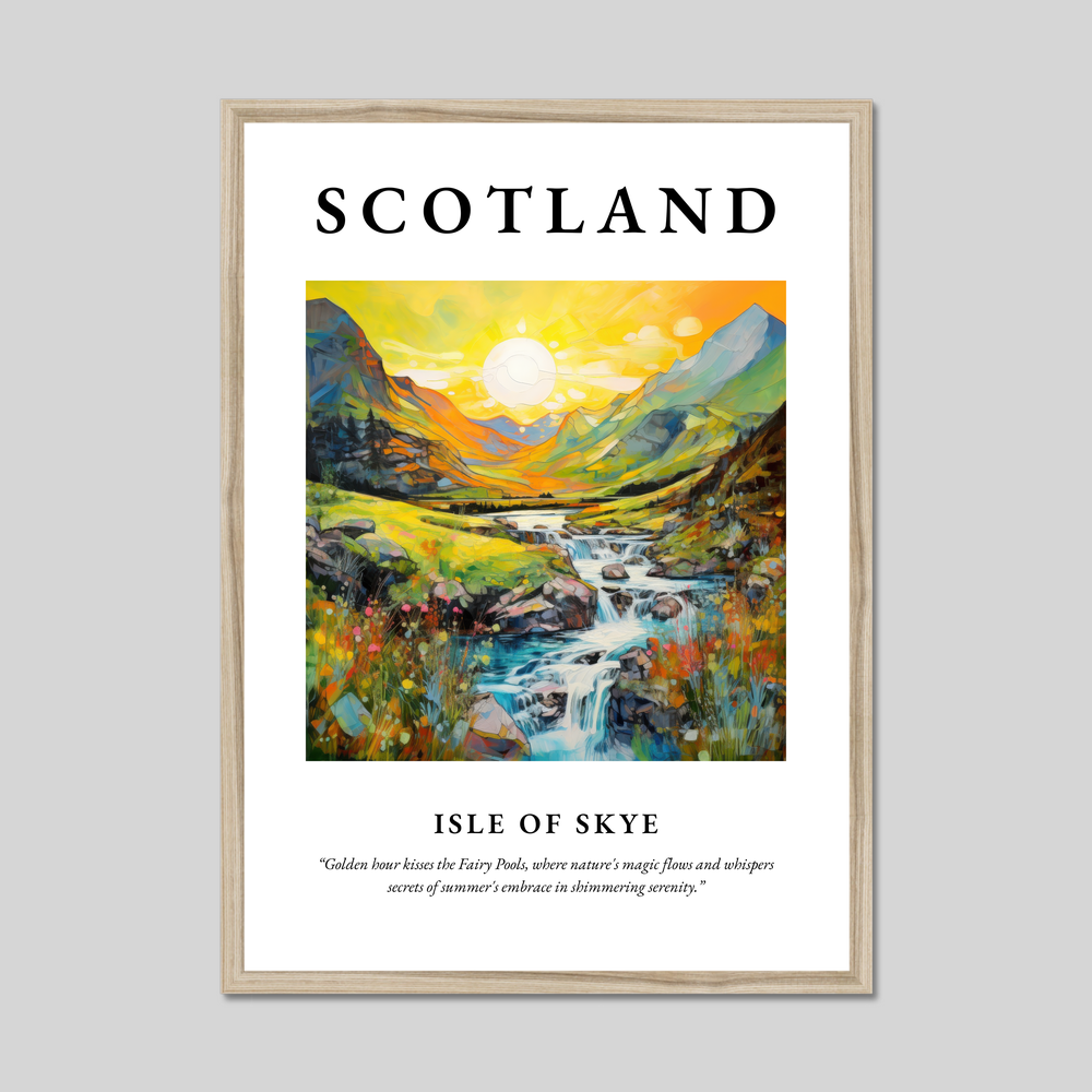 Poster in a natural frame with the word Scotland