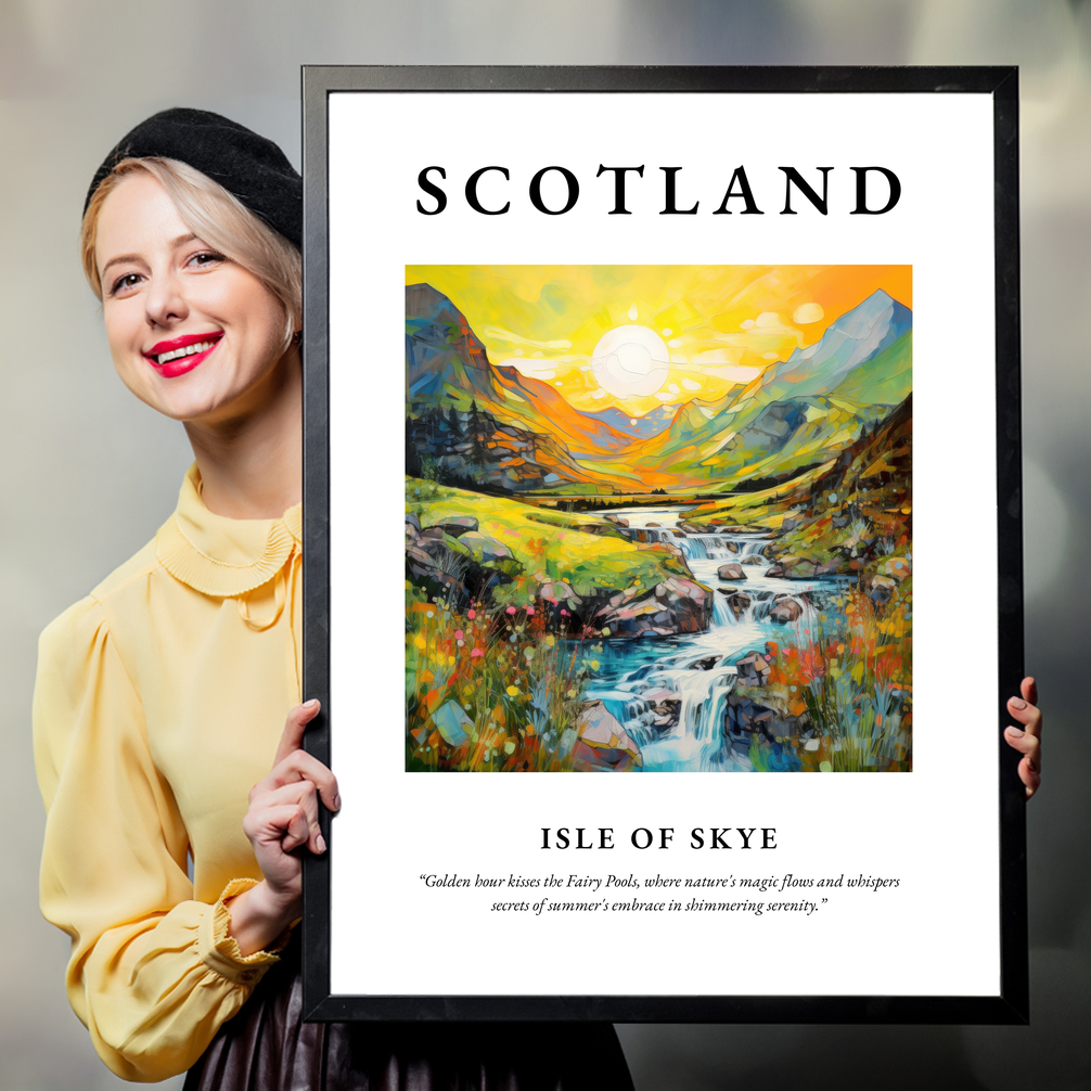 Person holding a poster of Isle of Skye