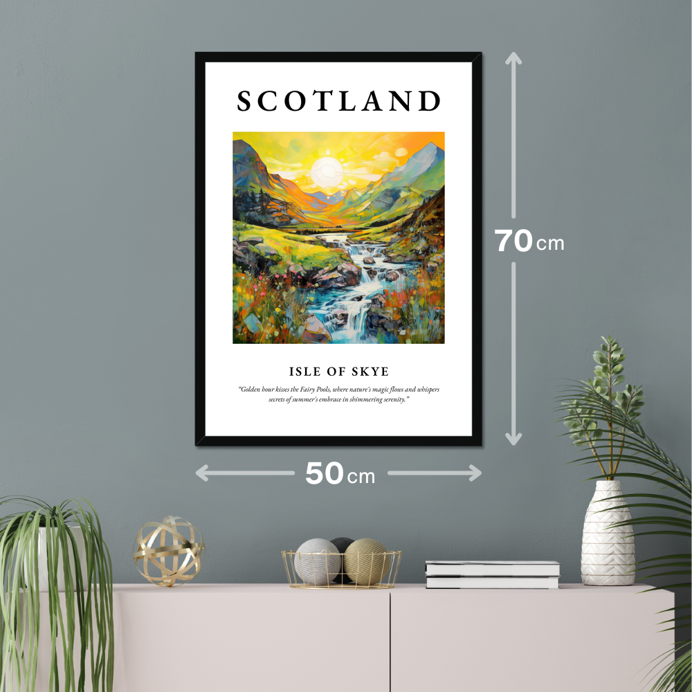 Poster of Isle of Skye hanging on a wall