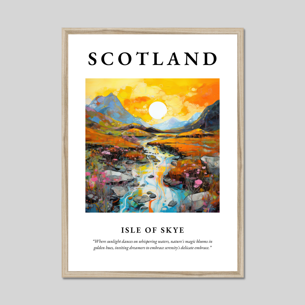 Poster in a natural frame with the word Scotland