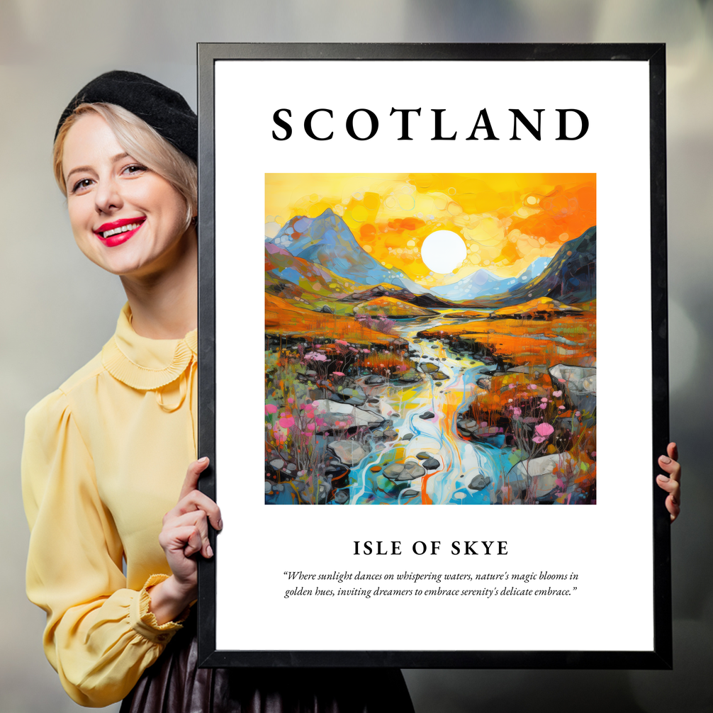 Person holding a poster of Isle of Skye