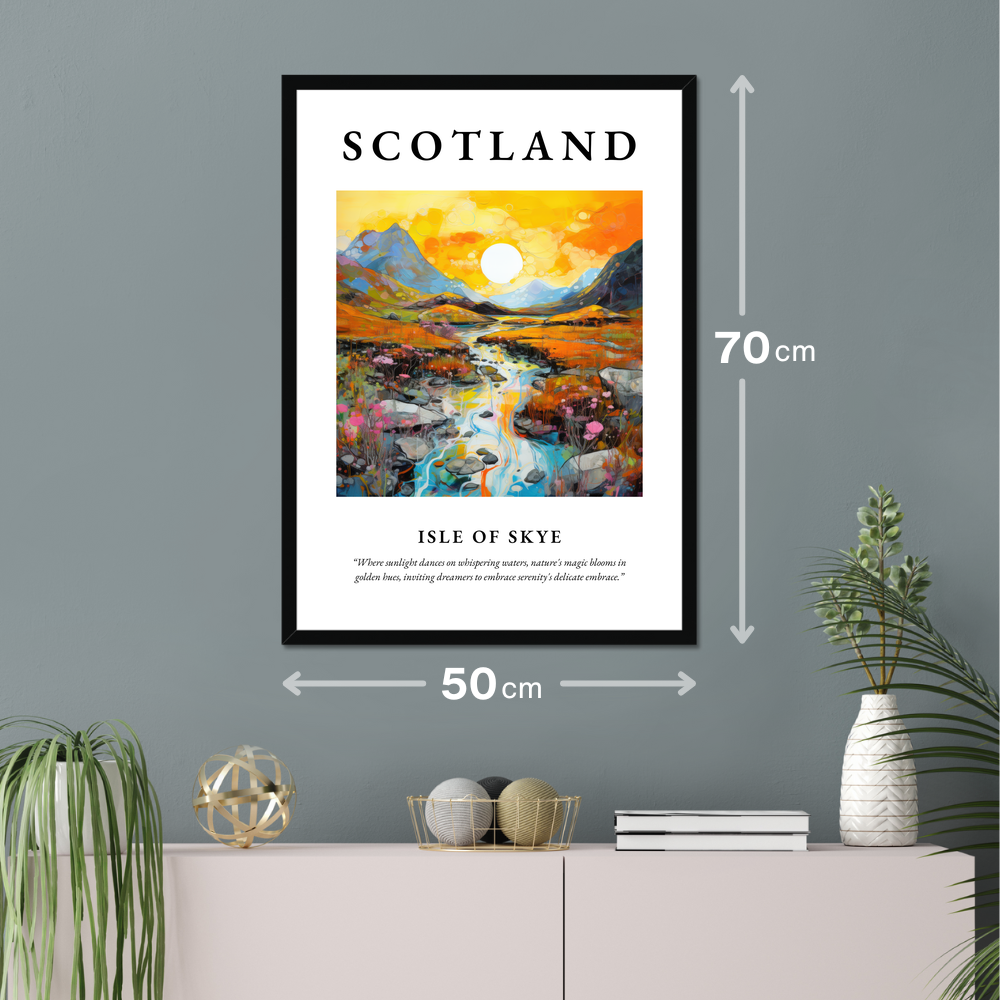 Poster of Isle of Skye hanging on a wall