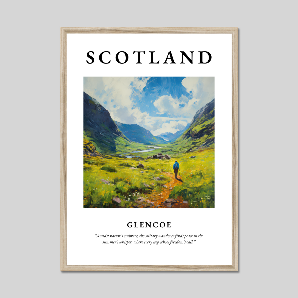 Poster in a natural frame with the word Scotland