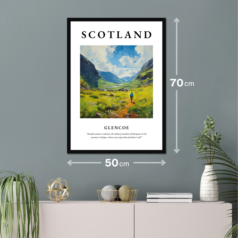 Poster of Glencoe hanging on a wall