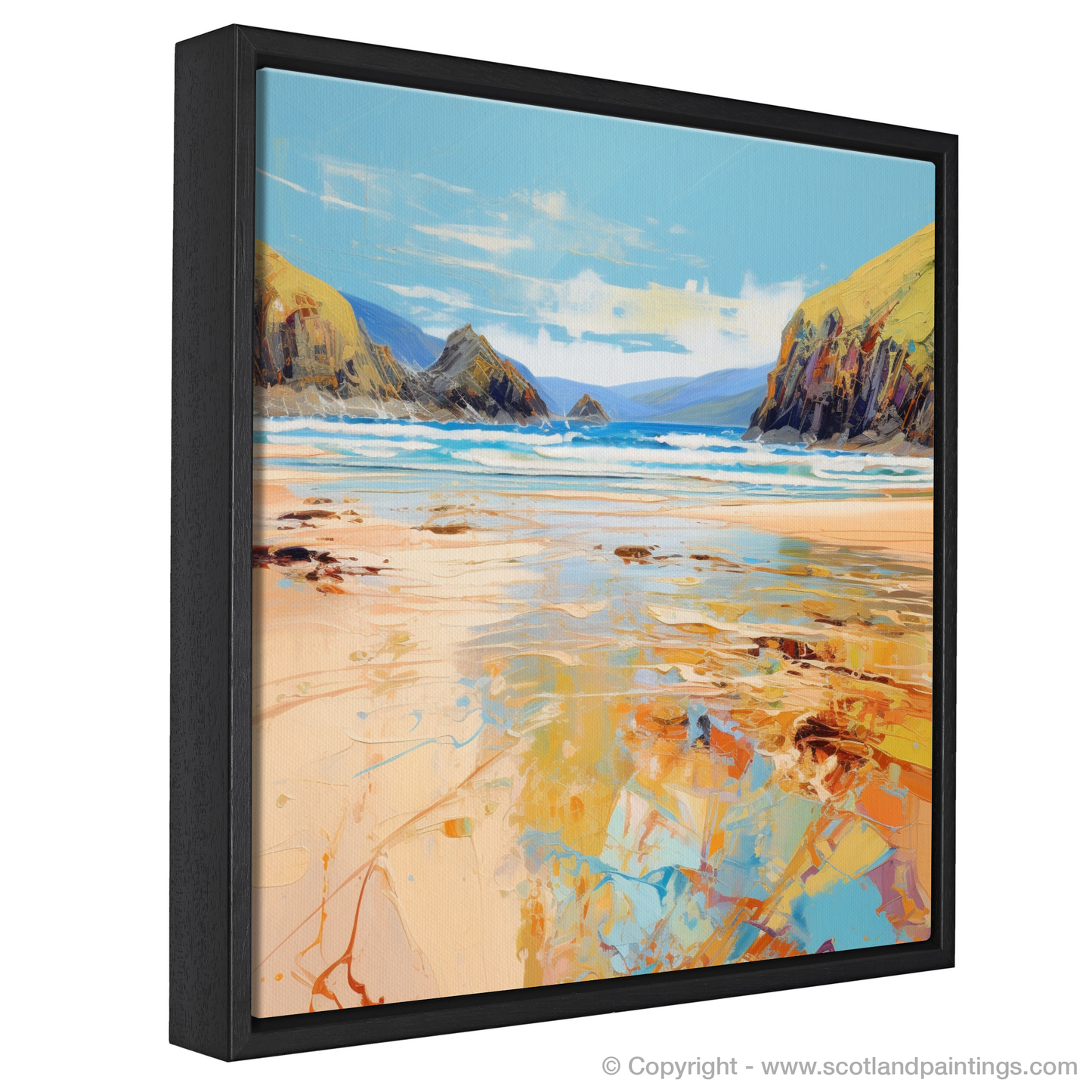 Painting and Art Print of Durness Beach, Sutherland in summer entitled "Summer Essence of Durness Beach".