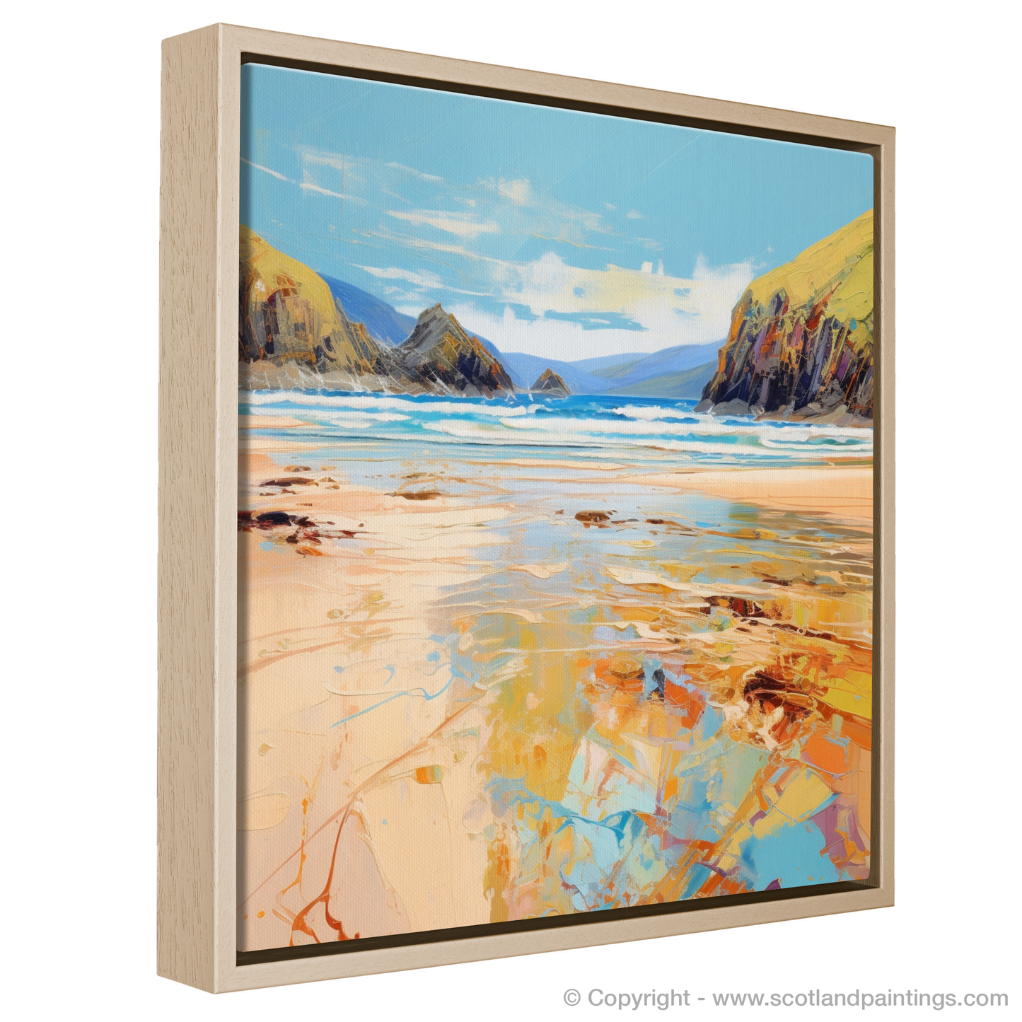 Painting and Art Print of Durness Beach, Sutherland in summer entitled "Summer Essence of Durness Beach".