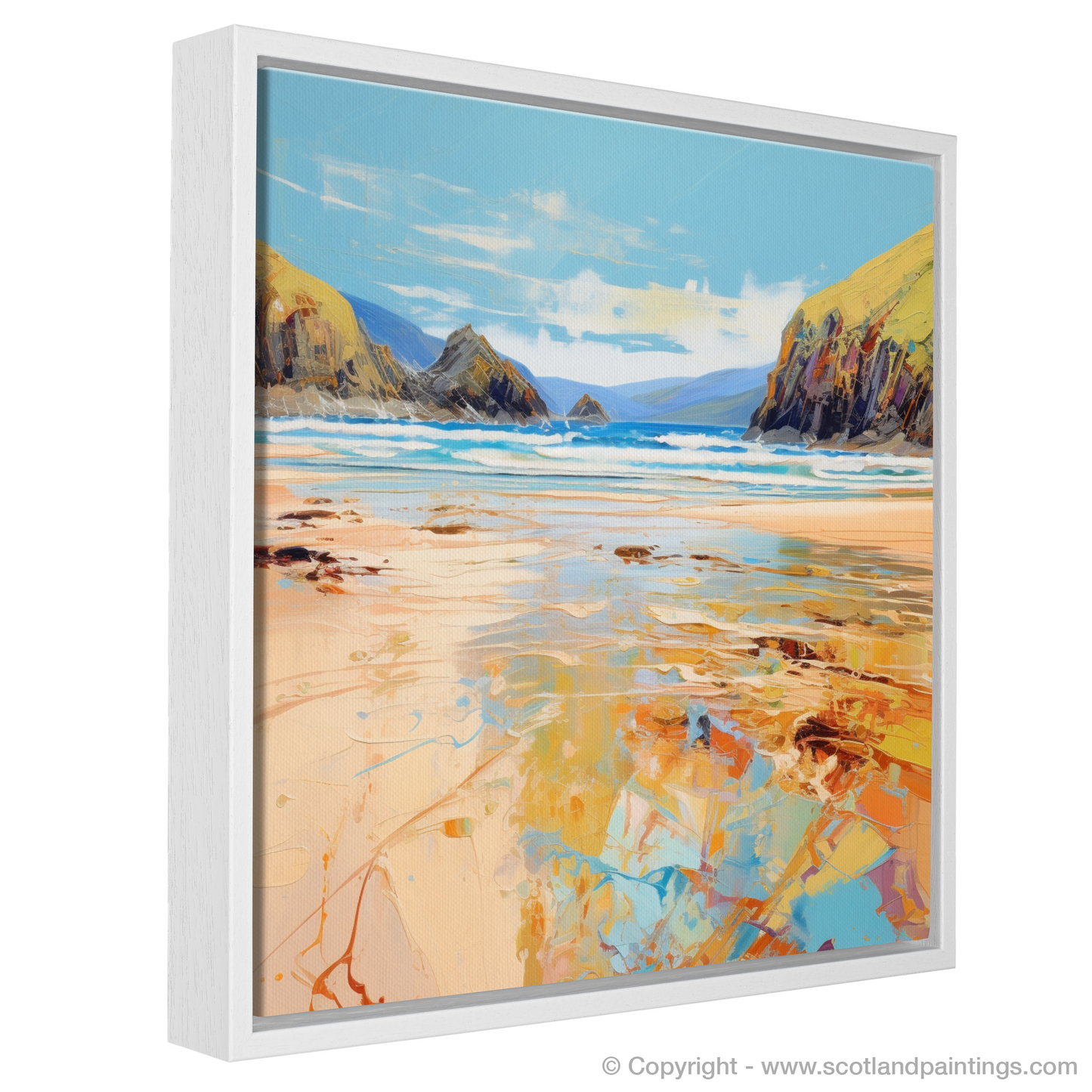 Painting and Art Print of Durness Beach, Sutherland in summer entitled "Summer Essence of Durness Beach".