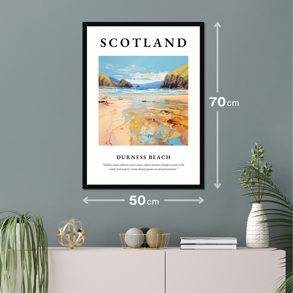 Poster of Durness Beach hanging on a wall