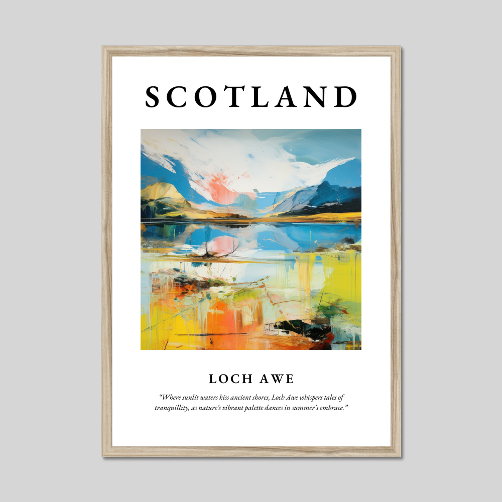 Poster in a natural frame with the word Scotland