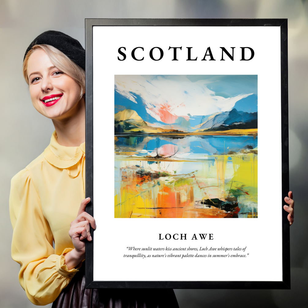 Person holding a poster of Loch Awe