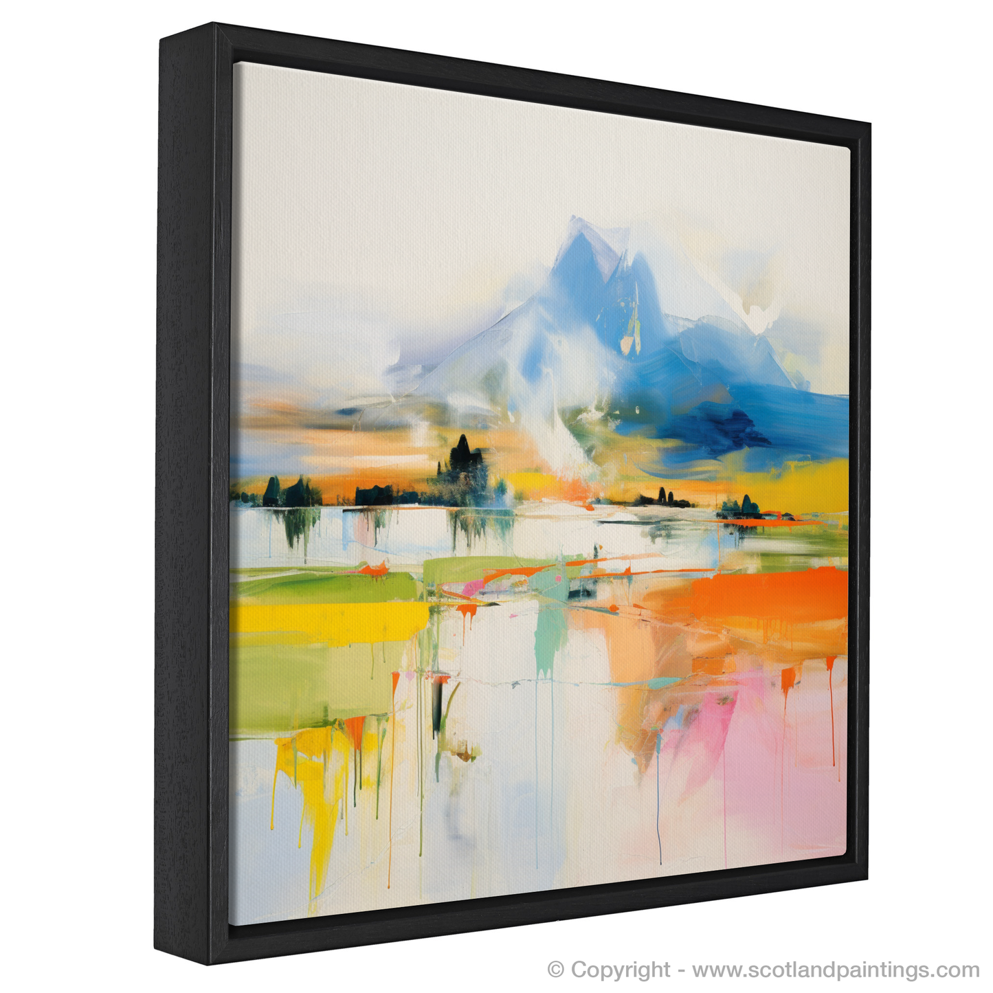 Painting and Art Print of Loch Awe, Argyll and Bute in summer entitled "Summer Symphony: Loch Awe in Abstract".