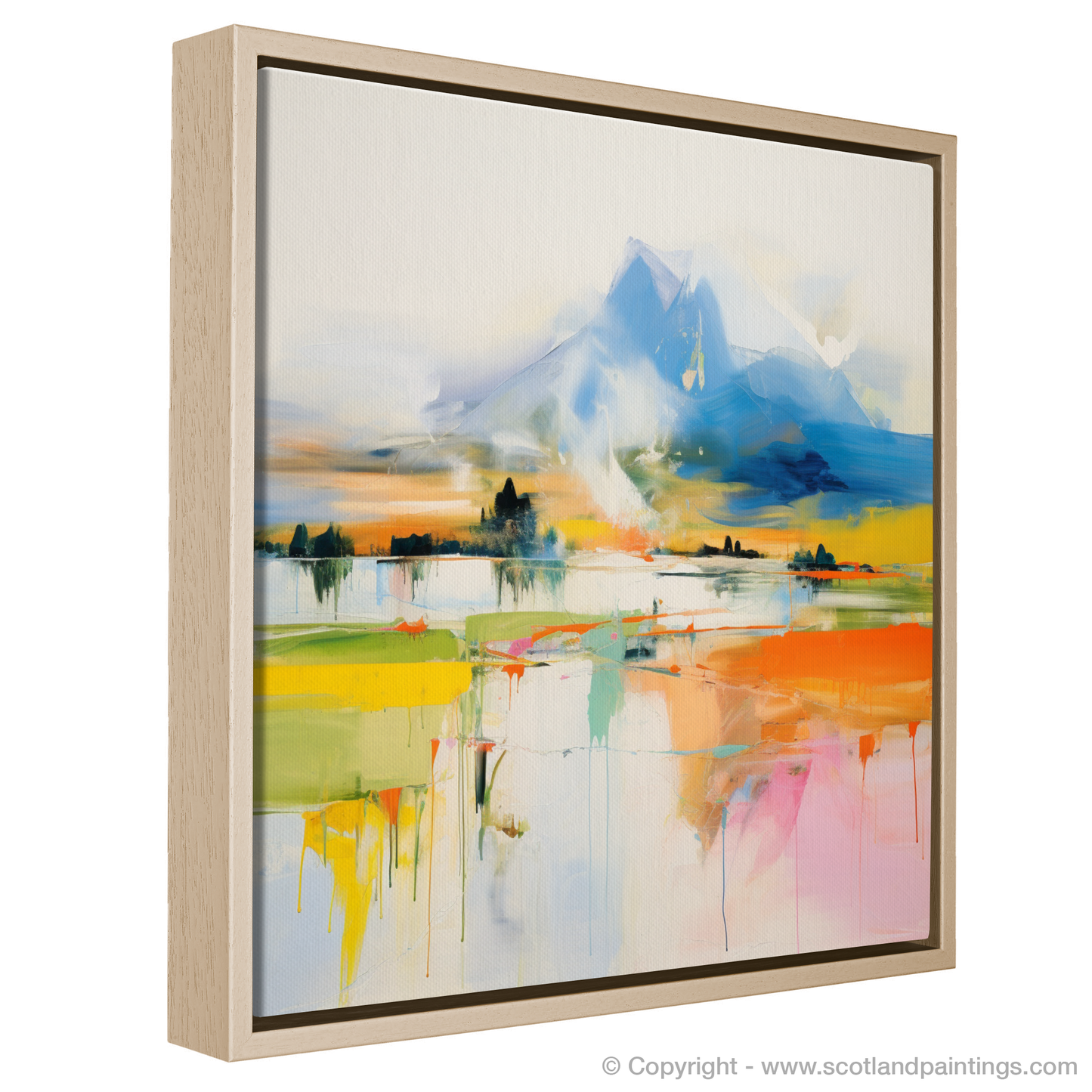 Painting and Art Print of Loch Awe, Argyll and Bute in summer entitled "Summer Symphony: Loch Awe in Abstract".