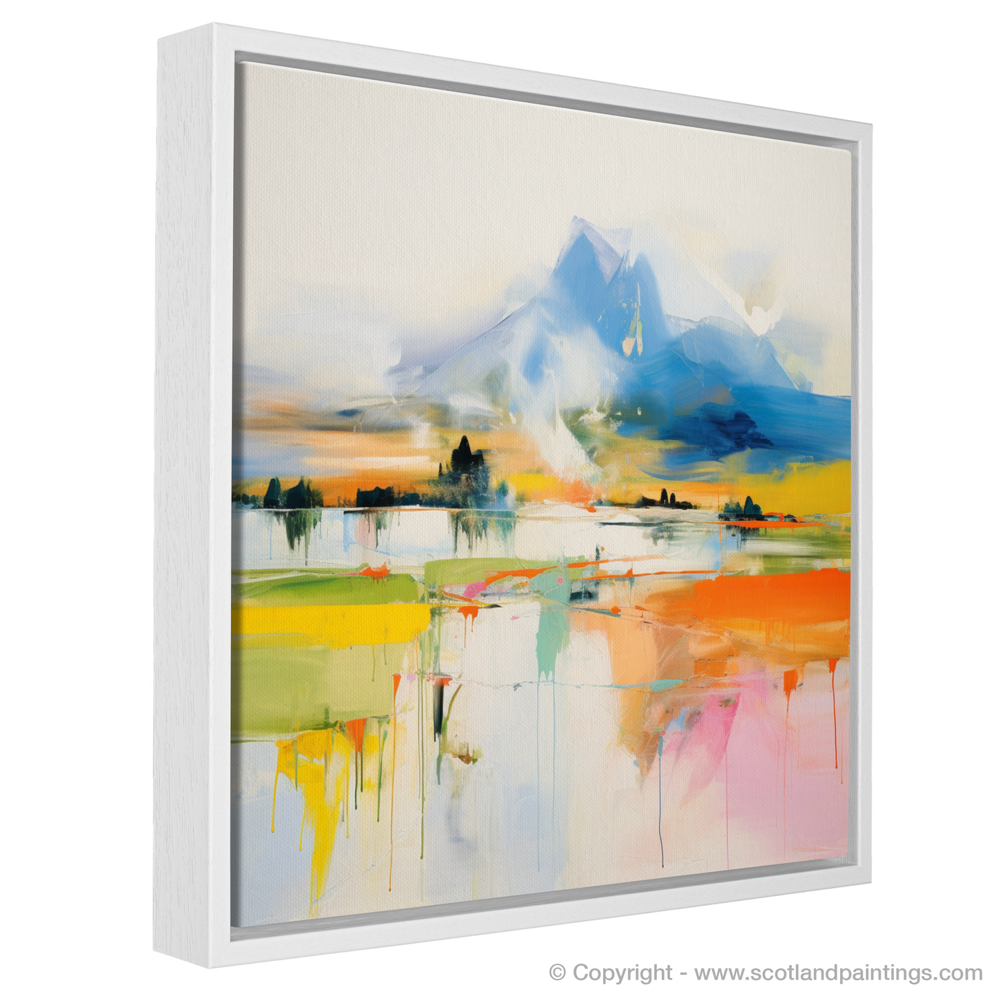 Painting and Art Print of Loch Awe, Argyll and Bute in summer entitled "Summer Symphony: Loch Awe in Abstract".