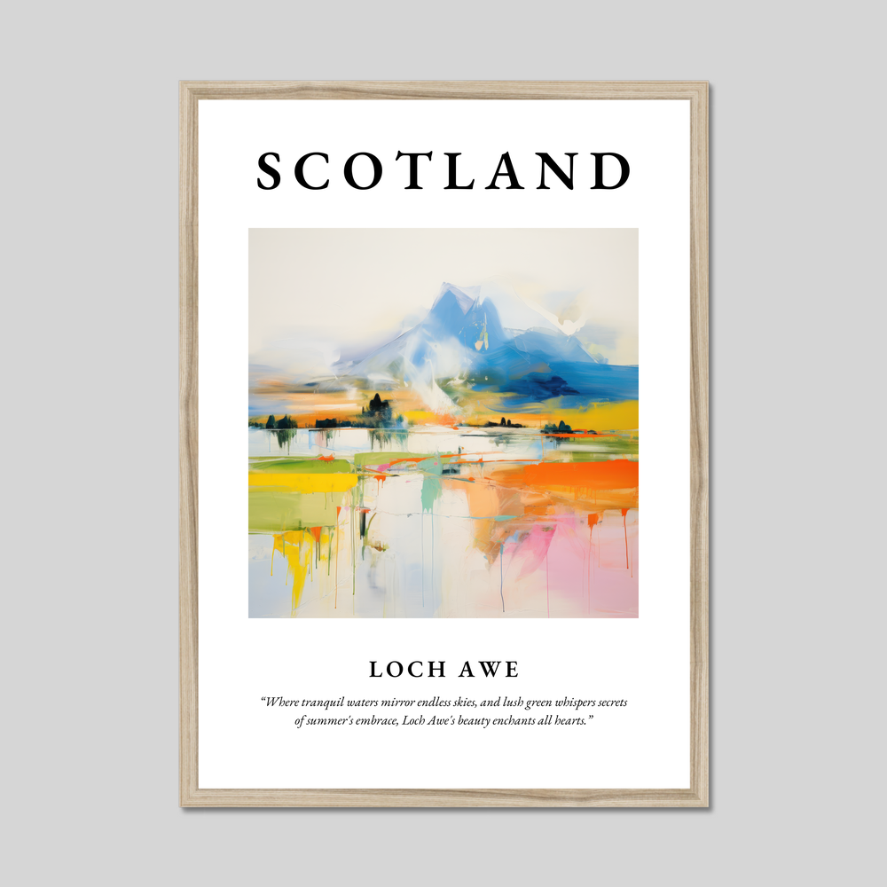 Poster in a natural frame with the word Scotland