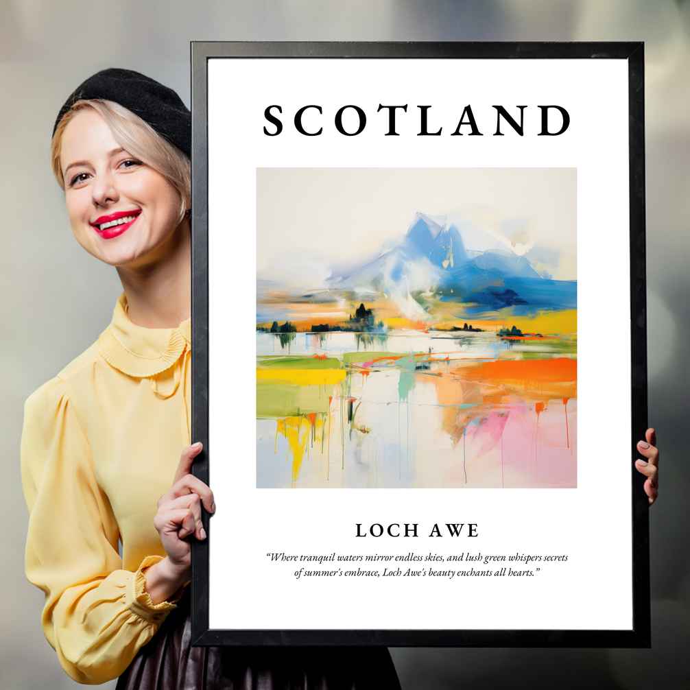 Person holding a poster of Loch Awe