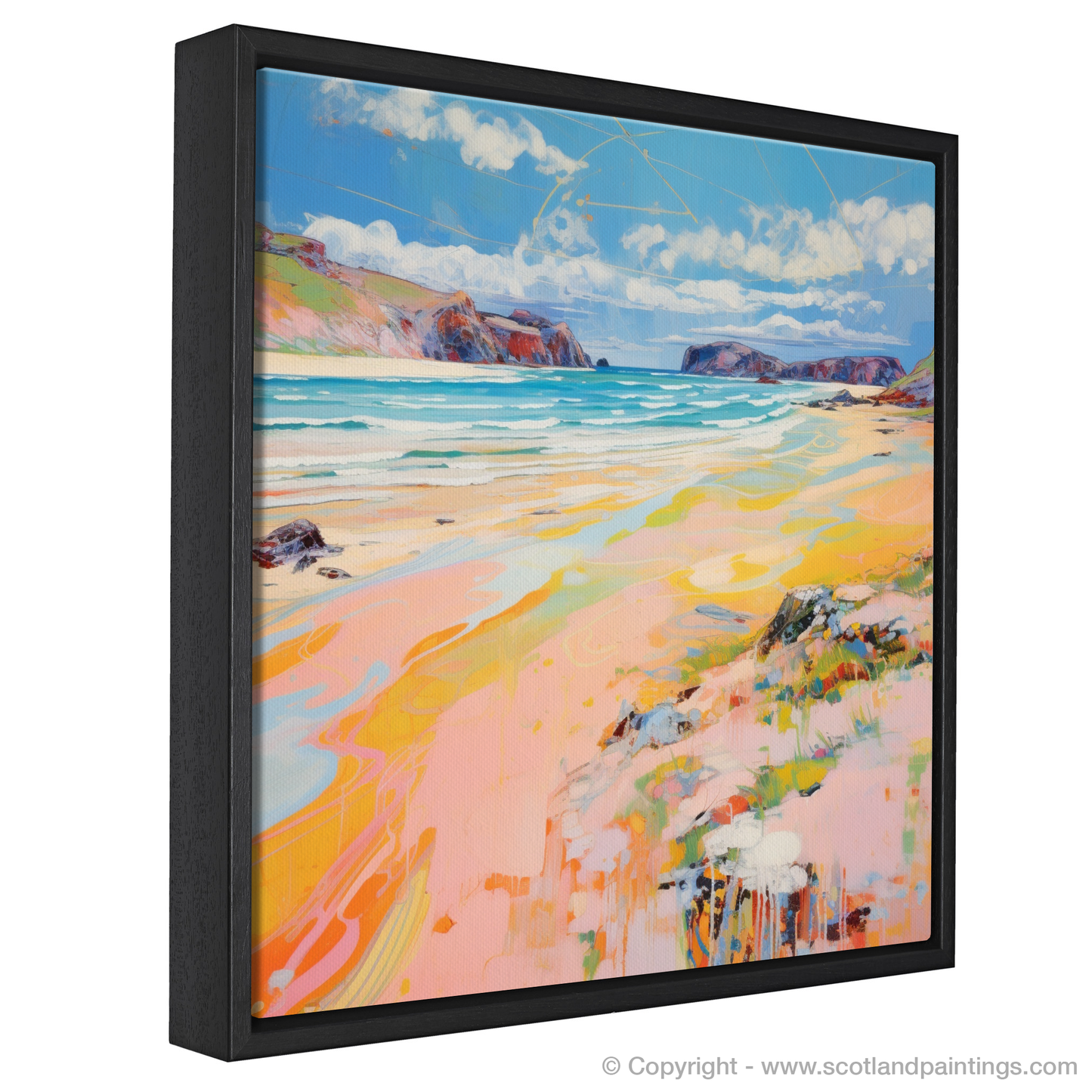 Painting and Art Print of Durness Beach, Sutherland in summer entitled "Summer Serenade at Durness Beach Sutherland".