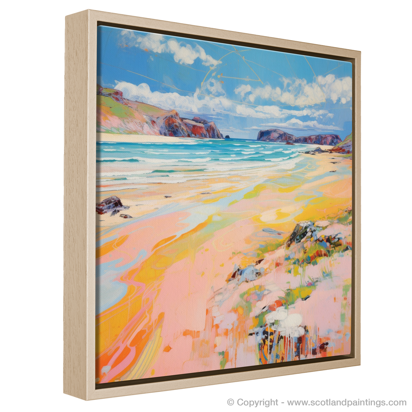 Painting and Art Print of Durness Beach, Sutherland in summer entitled "Summer Serenade at Durness Beach Sutherland".