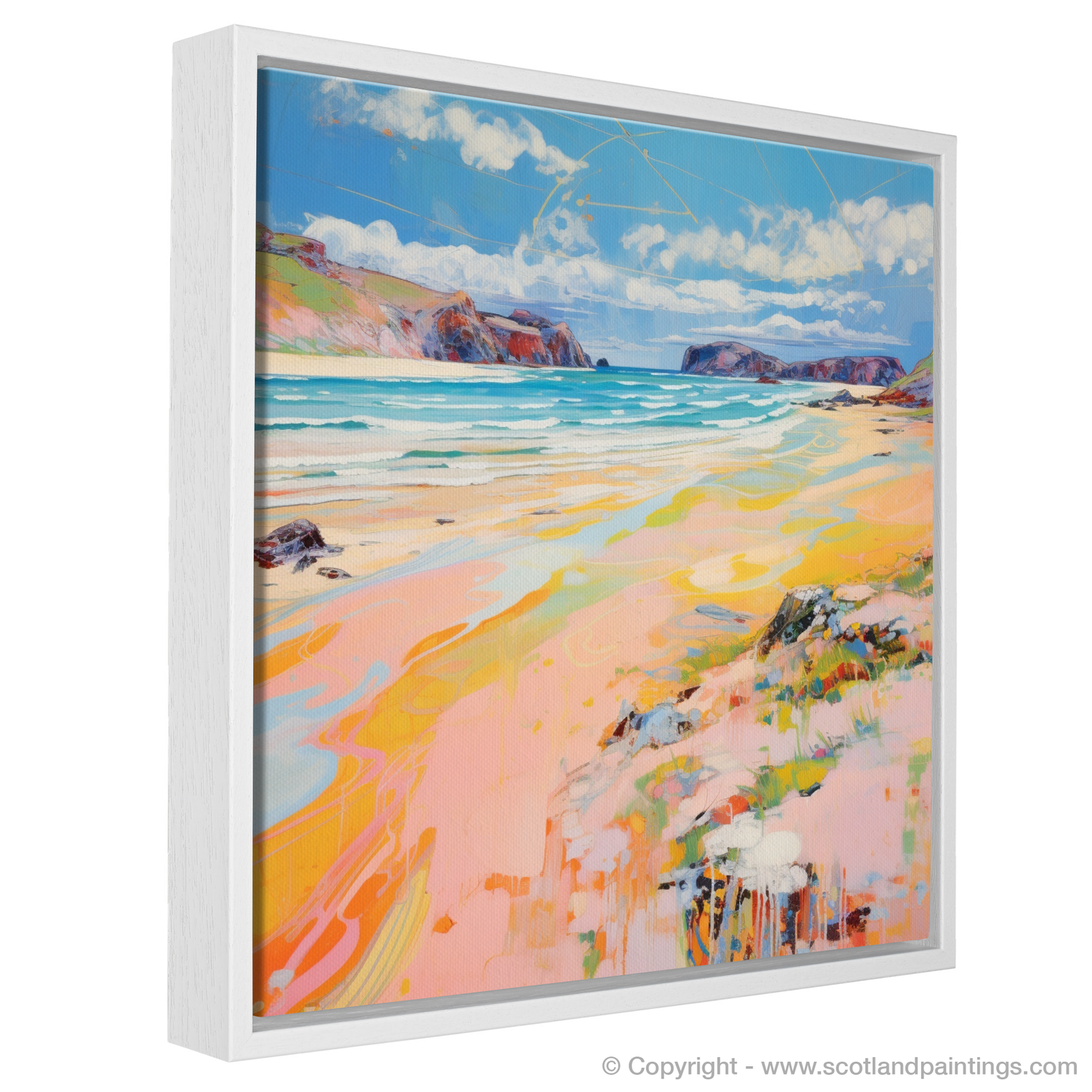 Painting and Art Print of Durness Beach, Sutherland in summer entitled "Summer Serenade at Durness Beach Sutherland".