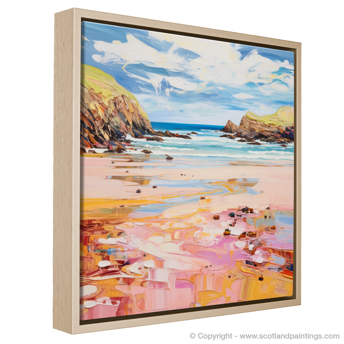 Painting and Art Print of Durness Beach, Sutherland in summer entitled "Summer Bliss at Durness Beach".