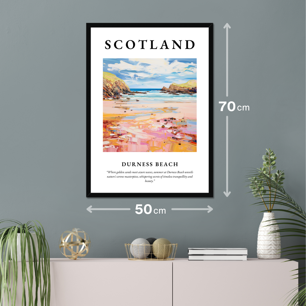 Poster of Durness Beach hanging on a wall