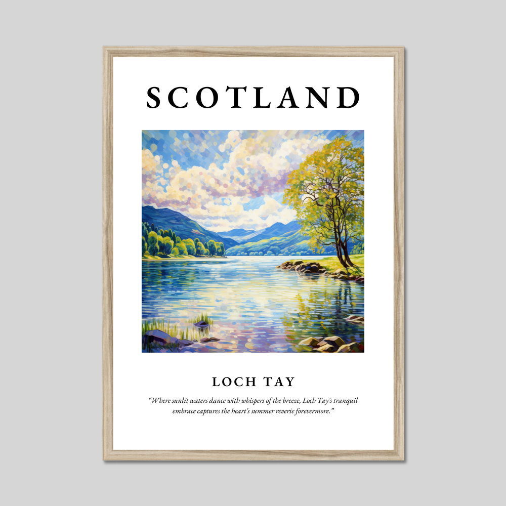 Poster in a natural frame with the word Scotland