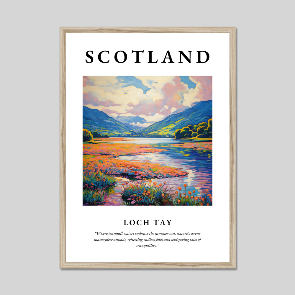 Poster in a natural frame with the word Scotland