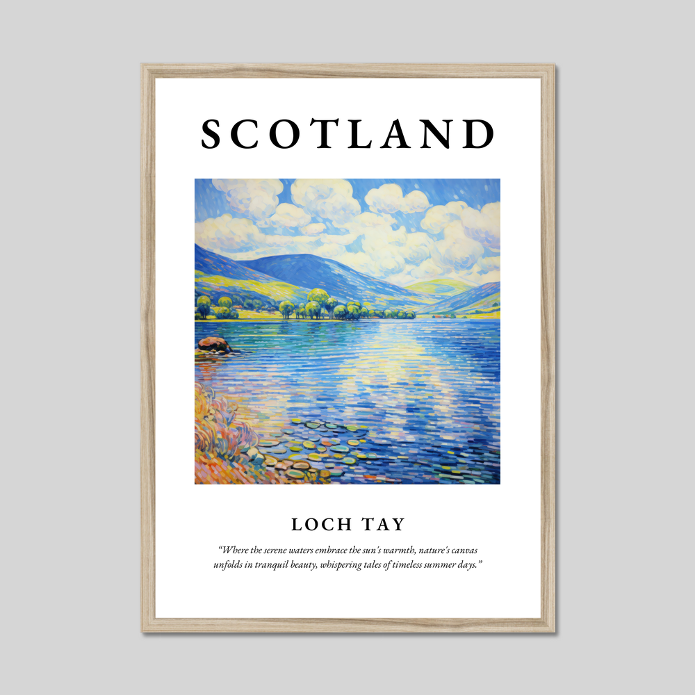 Poster in a natural frame with the word Scotland