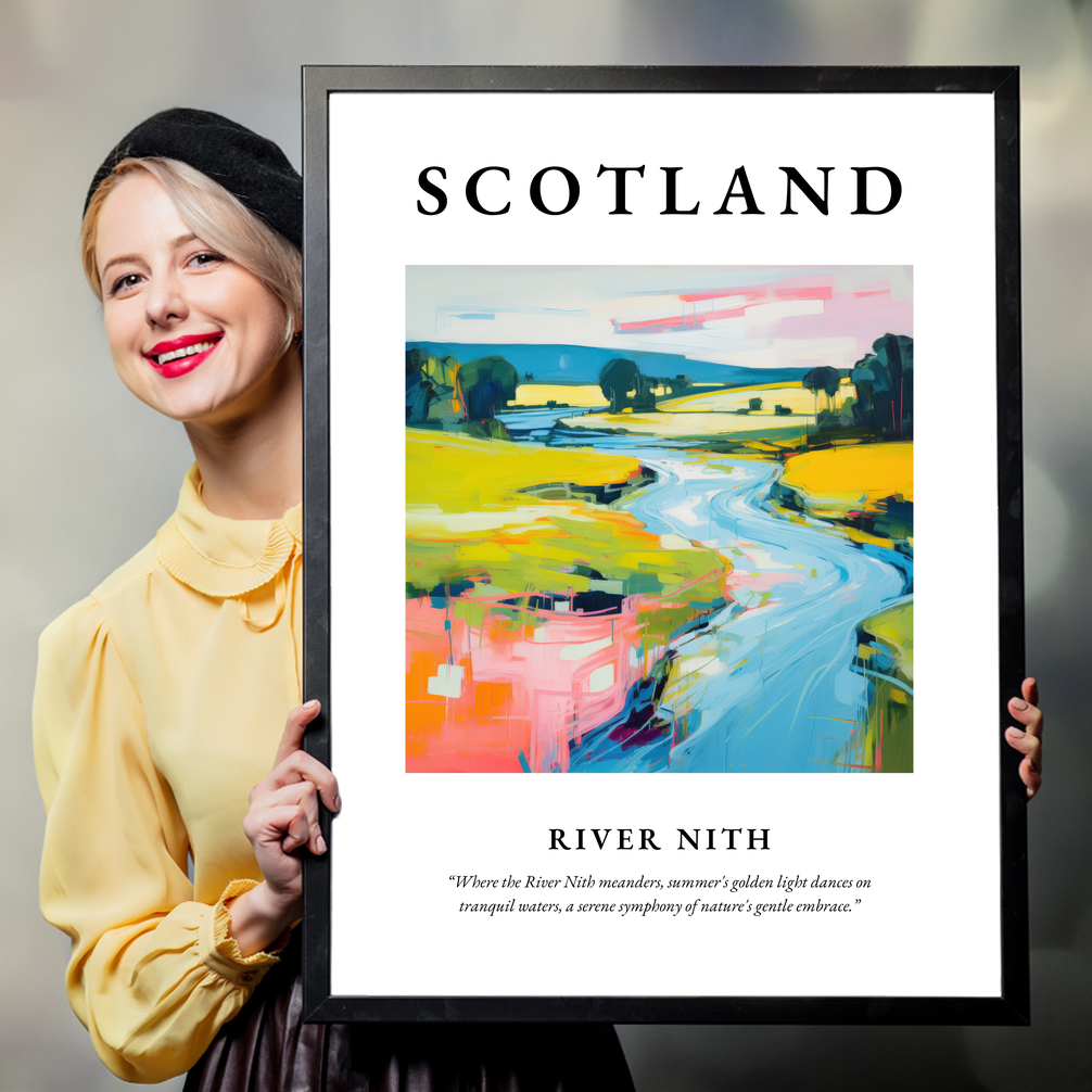 Person holding a poster of River Nith