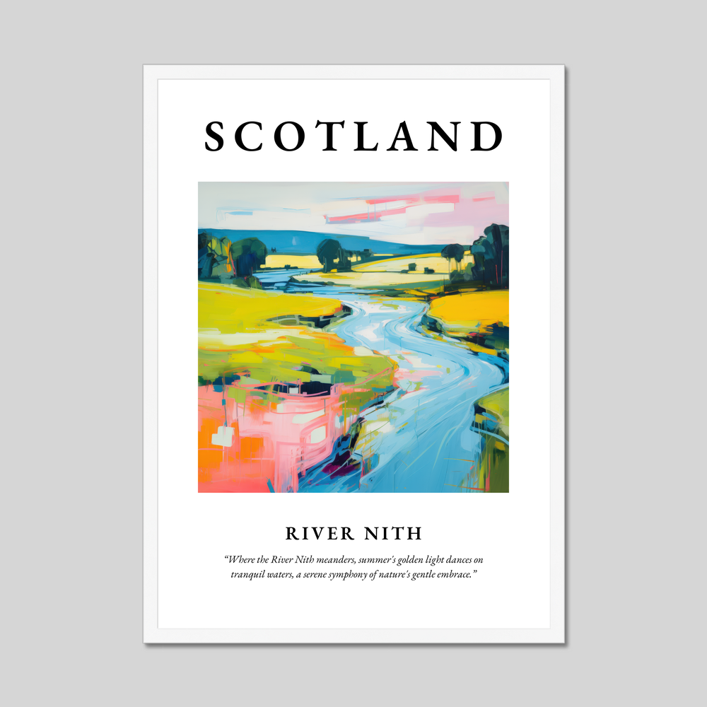 Poster in a white frame with the word Scotland