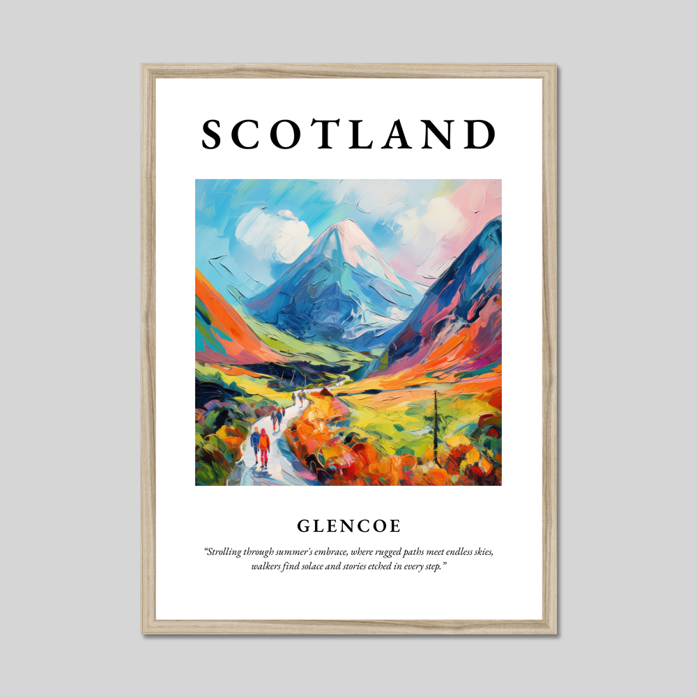 Poster in a natural frame with the word Scotland