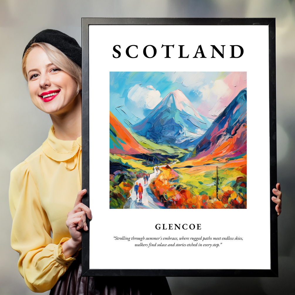 Person holding a poster of Glencoe