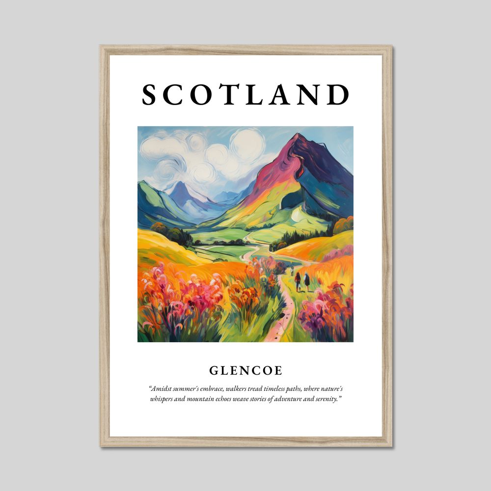 Poster in a natural frame with the word Scotland