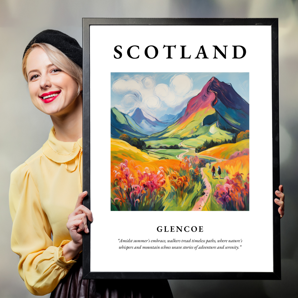 Person holding a poster of Glencoe