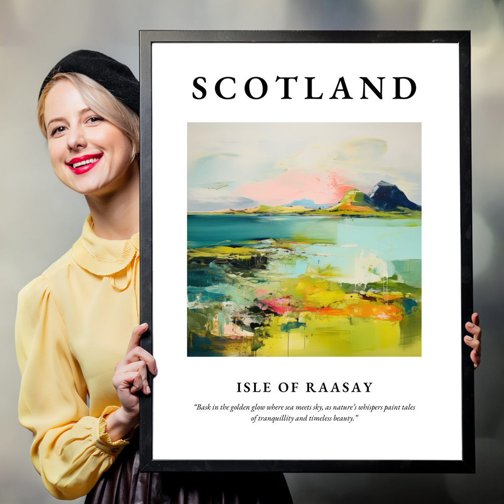 Person holding a poster of Isle of Raasay