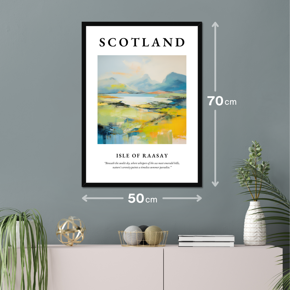 Poster of Isle of Raasay hanging on a wall