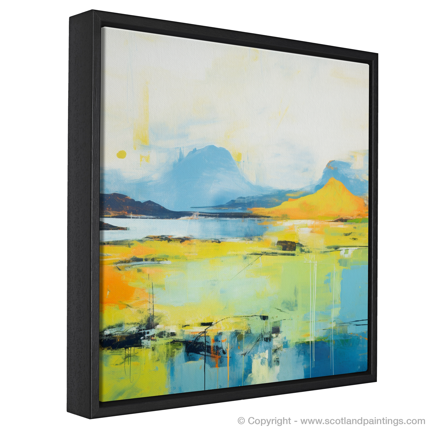 Painting and Art Print of Isle of Raasay, Inner Hebrides in summer entitled "Summer Essence of Raasay - An Abstract Interpretation".