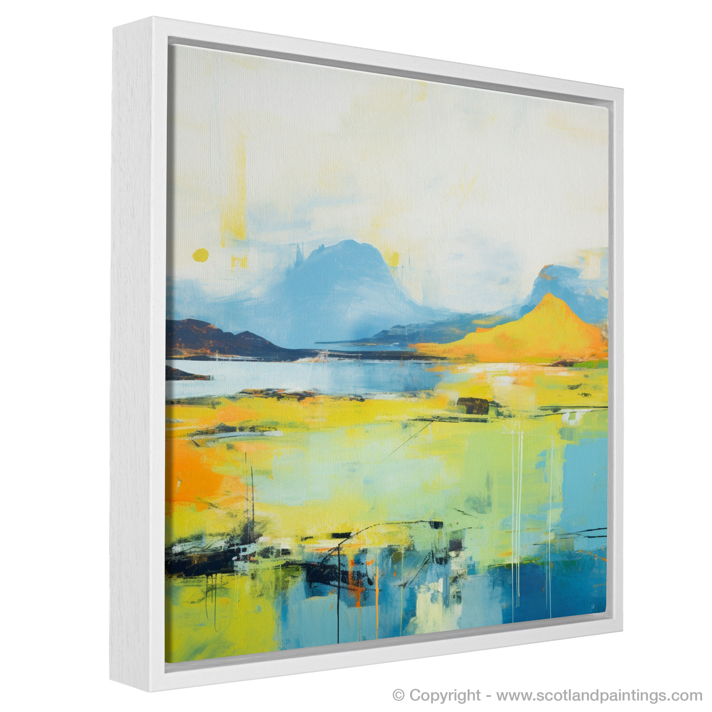 Painting and Art Print of Isle of Raasay, Inner Hebrides in summer entitled "Summer Essence of Raasay - An Abstract Interpretation".