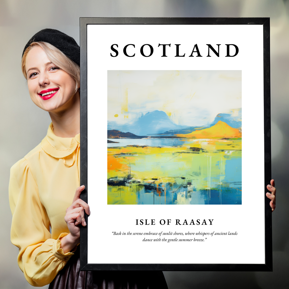 Person holding a poster of Isle of Raasay