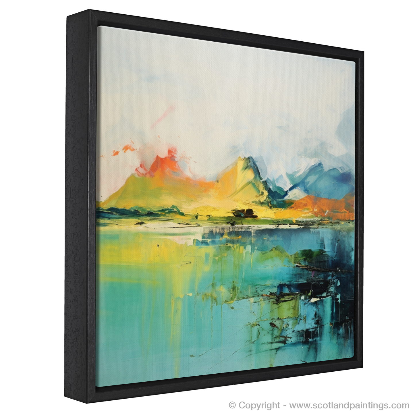 Painting and Art Print of Isle of Raasay, Inner Hebrides in summer entitled "Summer Rhapsody: An Abstract Ode to Raasay".