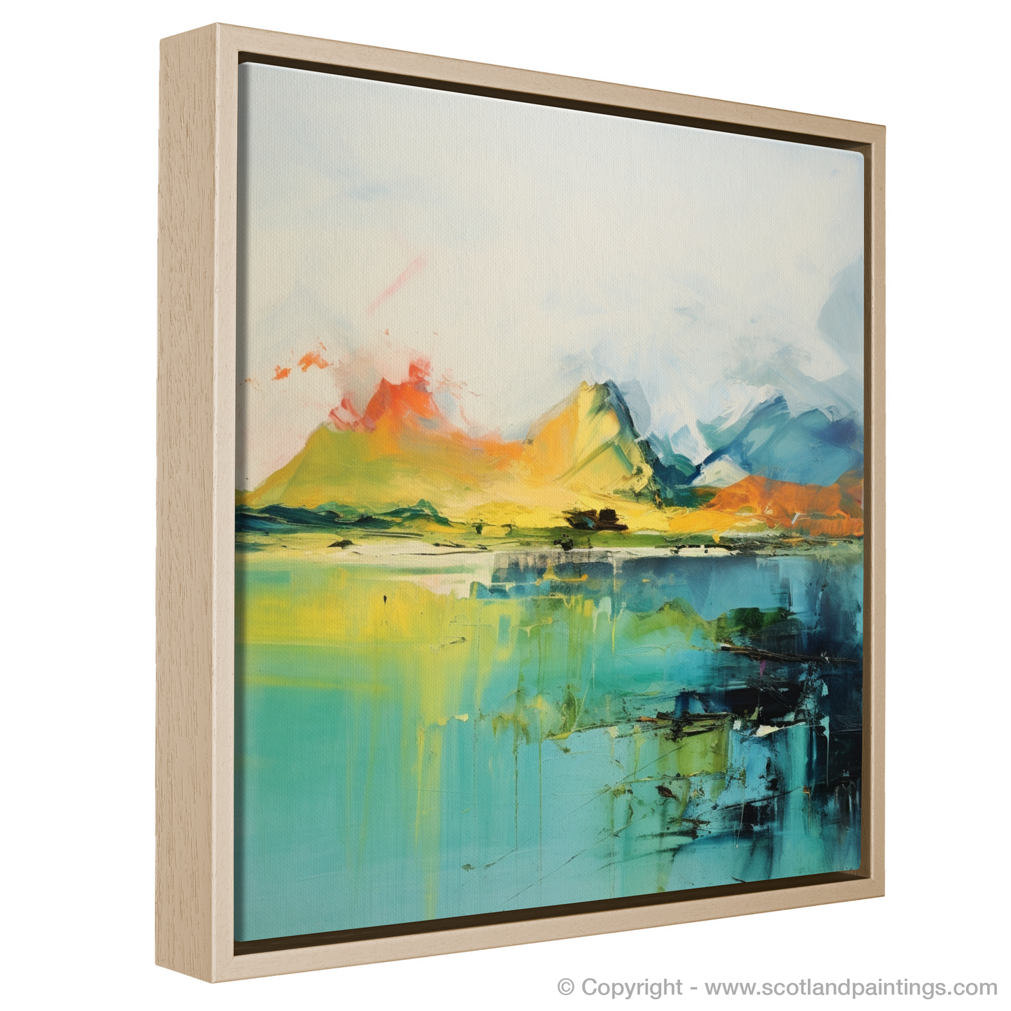 Painting and Art Print of Isle of Raasay, Inner Hebrides in summer entitled "Summer Rhapsody: An Abstract Ode to Raasay".