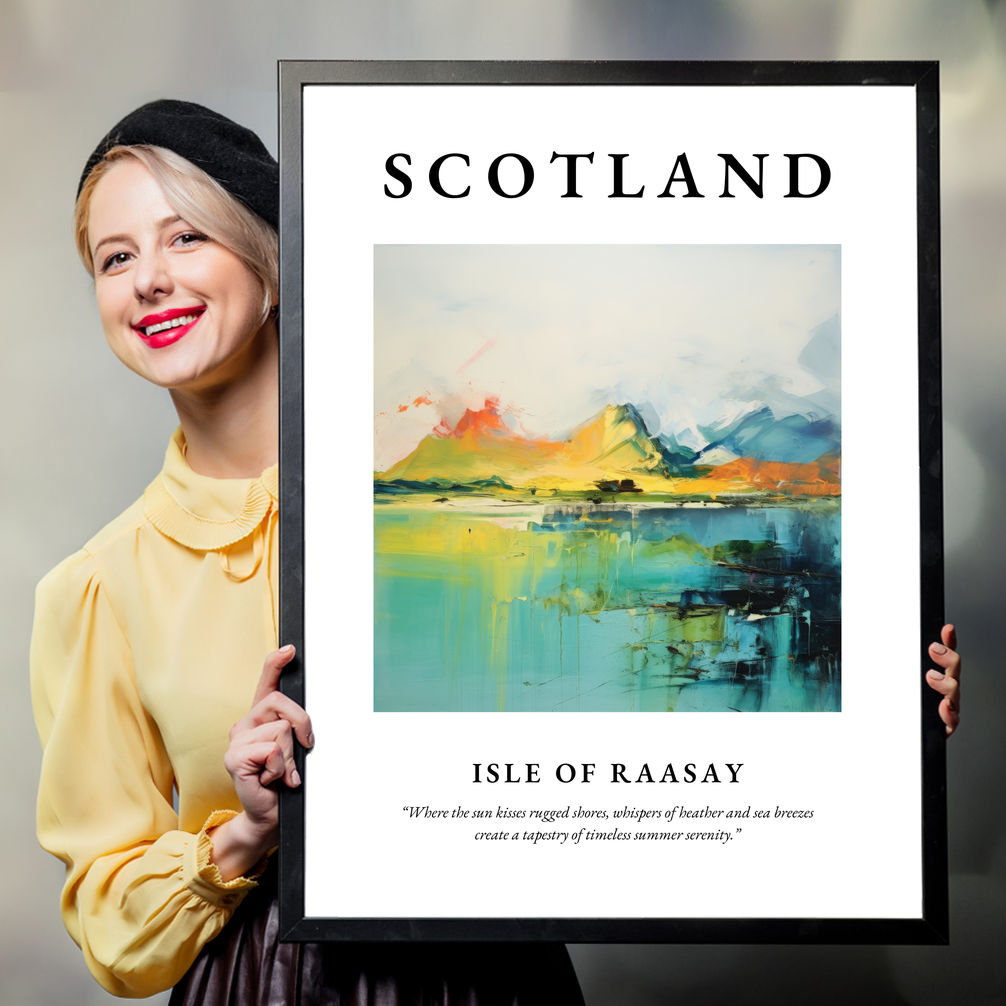 Person holding a poster of Isle of Raasay