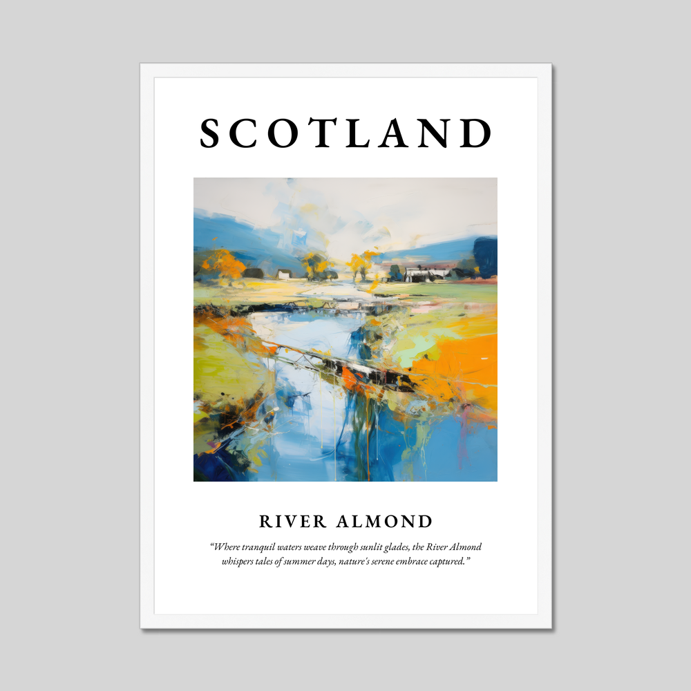 Poster in a white frame with the word Scotland